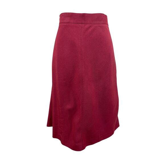 Narciso Rodriguez Sz 8 Silk Skirt A-Line Designer Old Money Quiet Luxury Red - Picture 5 of 12